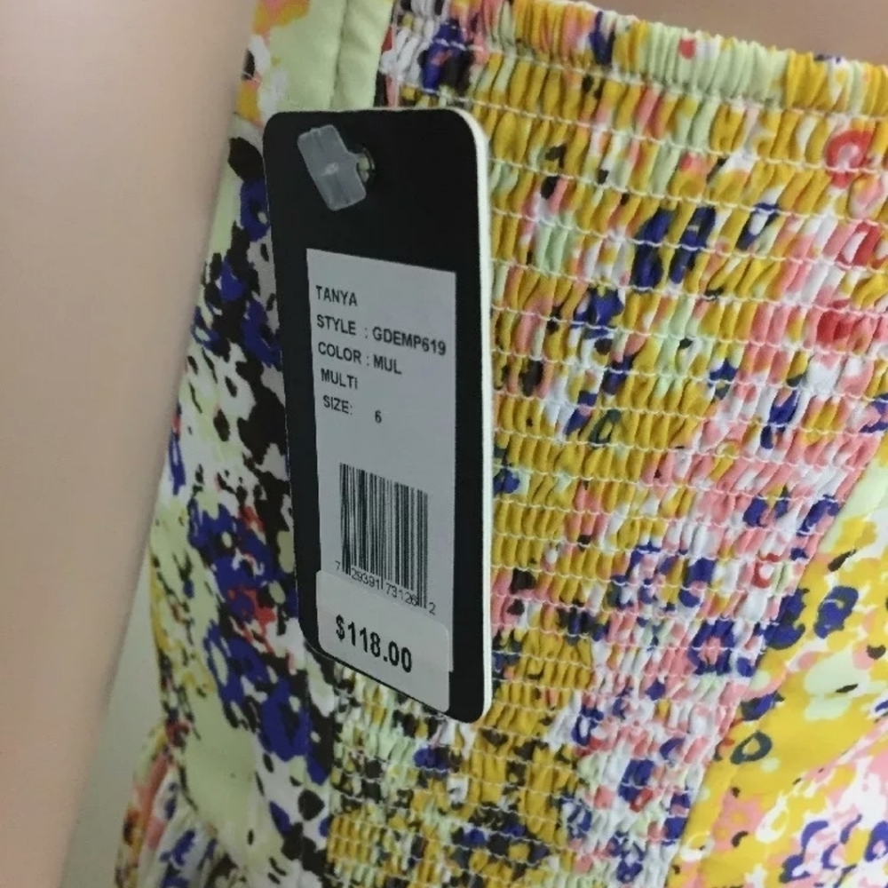 Guess LA Dress Sz 6 Cocktail Party Tanya Corset Chiffon Fit n Flare Colorful - Picture 8 of 14